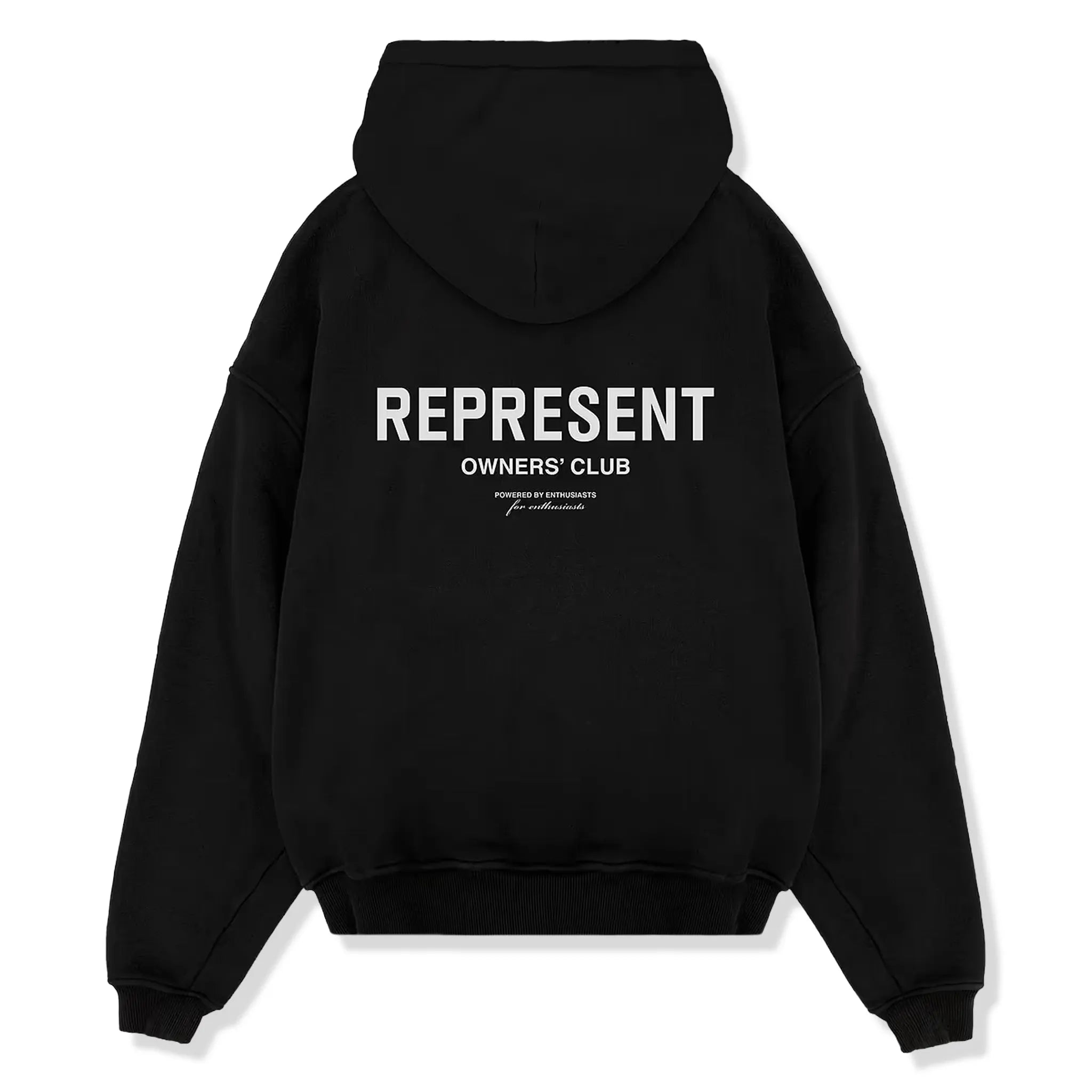 Back View of Represent Owners Club Black Hoodie